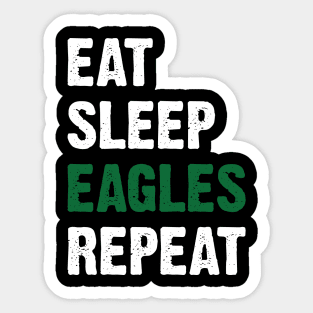 Eat Sleep Eagles Repeat Retro Vintage Sticker